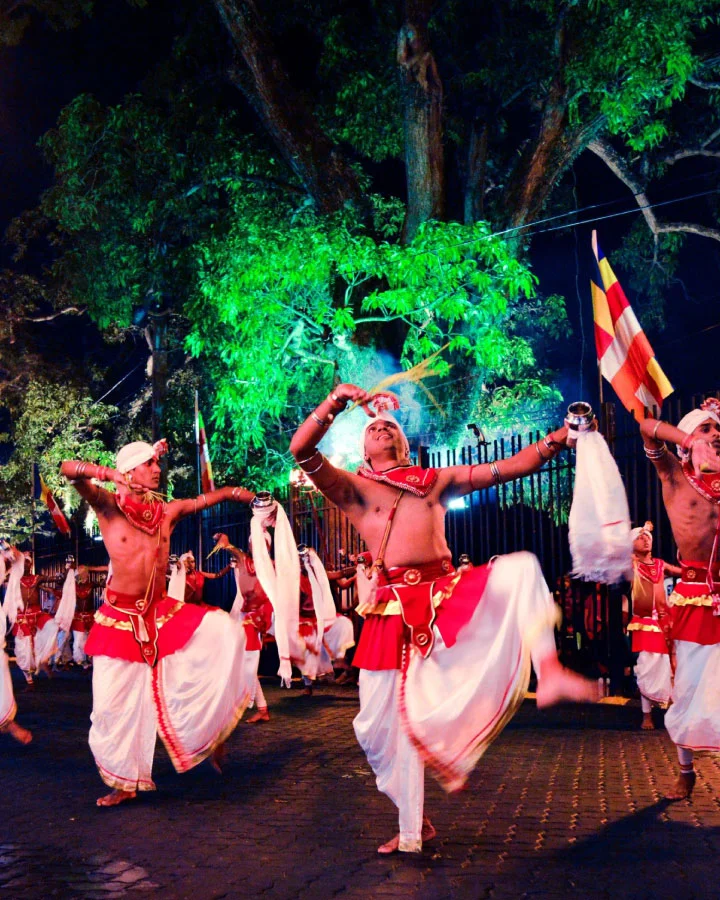 Kandyan dancers performing during the Kandy Esala Perahera festival