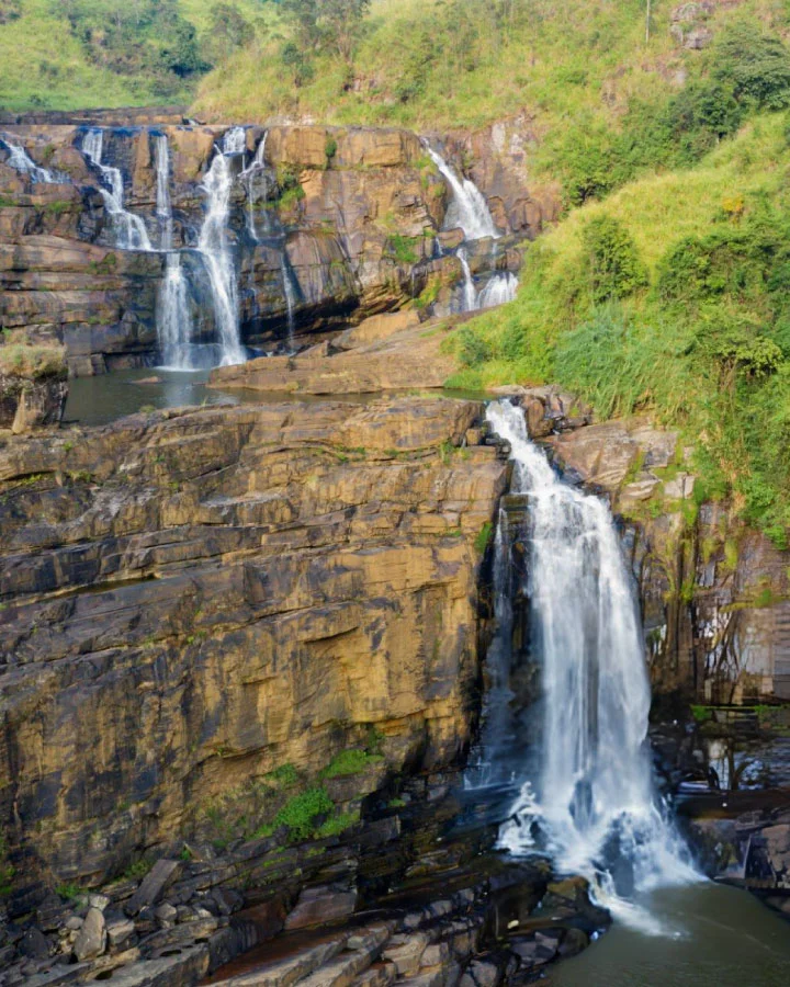 St. Clair’s Falls cascading over rocky cliffs near Nuwara Eliya