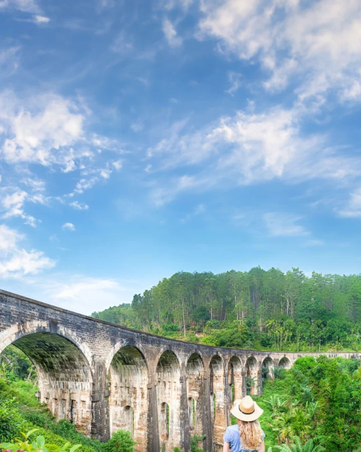 Traveler standing near the Nine Arch Bridge